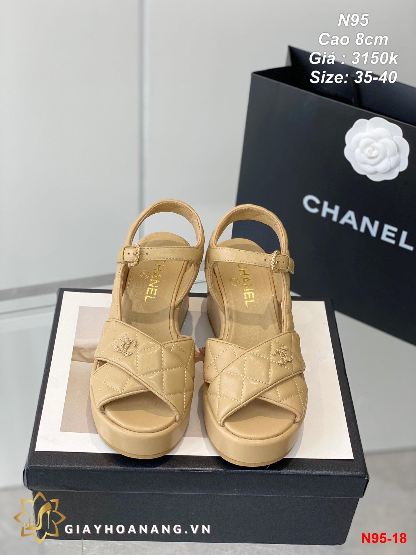 N95-18 Chanel sandal cao 8cm siêu cấp