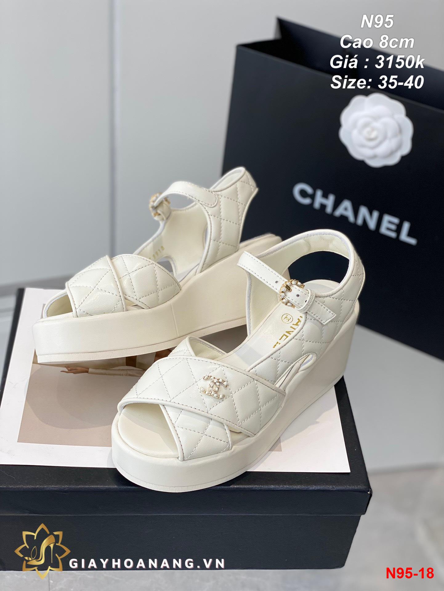 N95-18 Chanel sandal cao 8cm siêu cấp