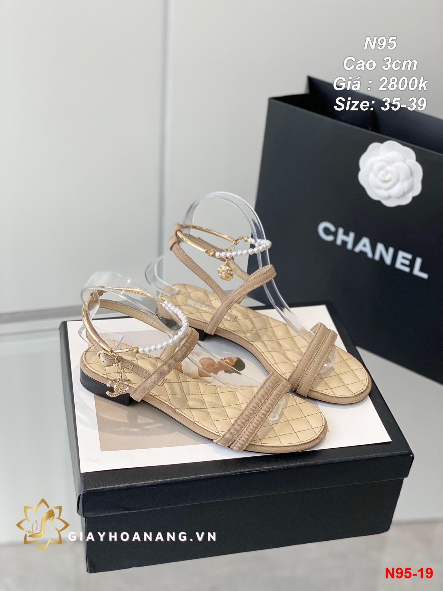 N95-19 Chanel sandal cao 3cm siêu cấp