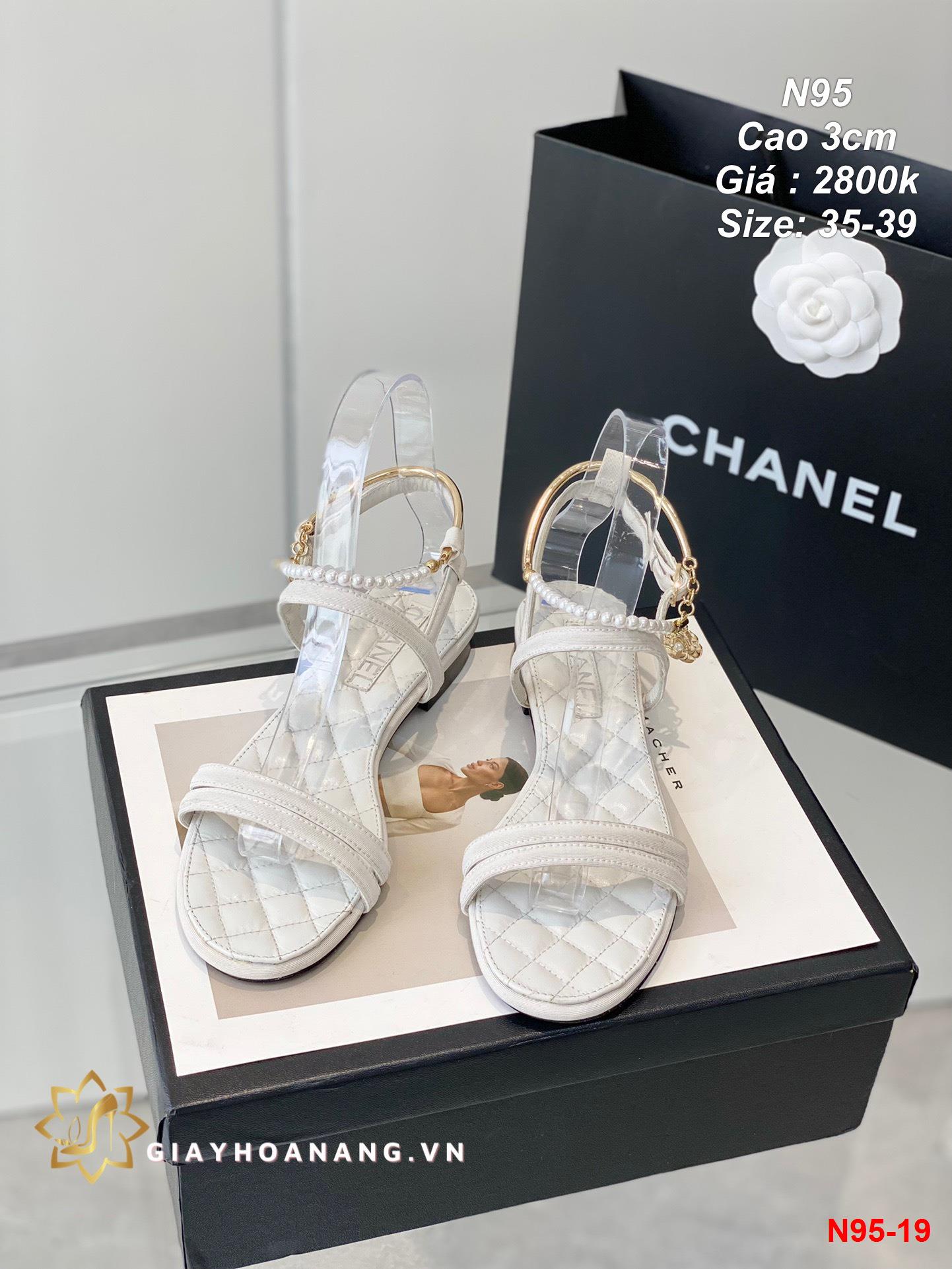 N95-19 Chanel sandal cao 3cm siêu cấp