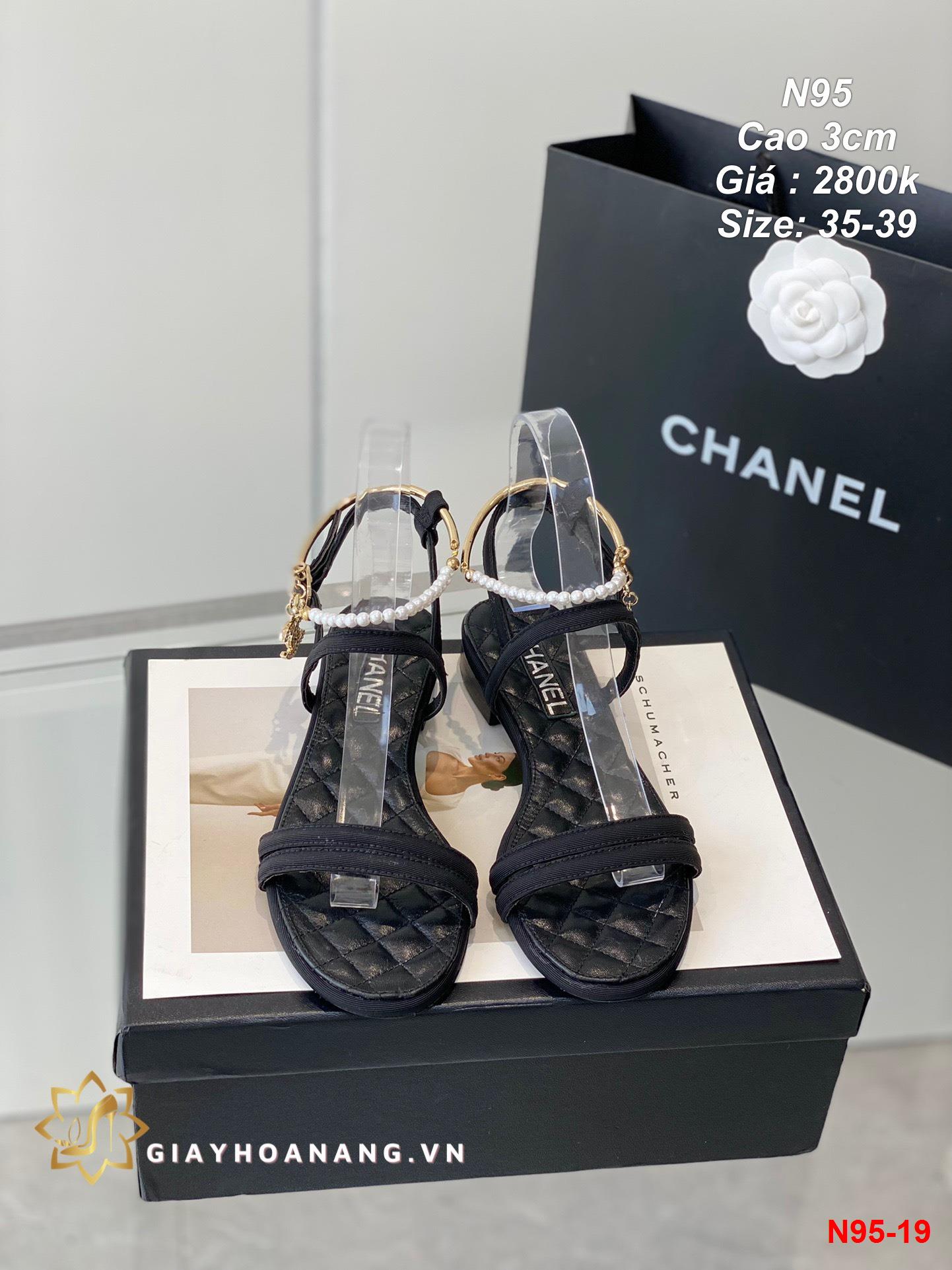 N95-19 Chanel sandal cao 3cm siêu cấp