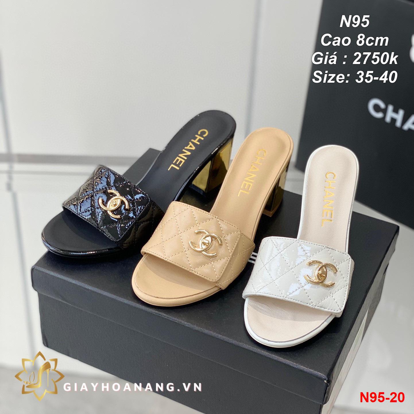 N95-20 Chanel dép cao 8cm siêu cấp