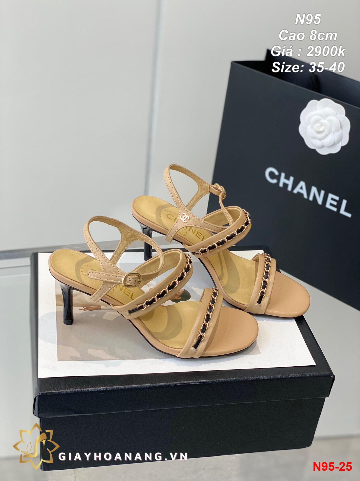 N95-25 Chanel sandal cao 8cm siêu cấp