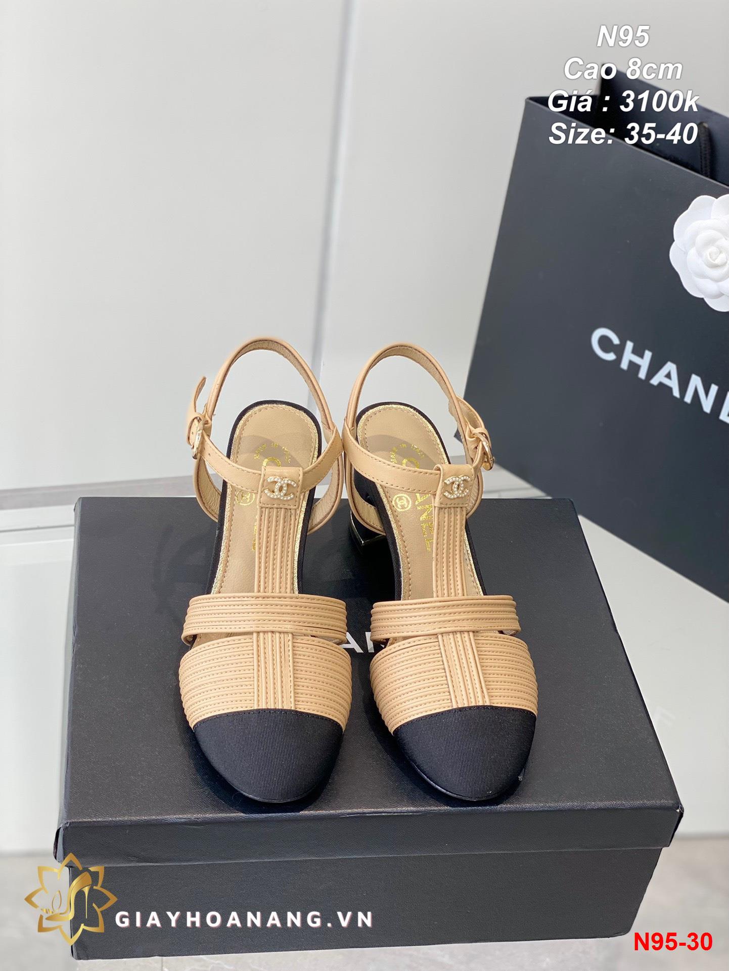 N95-30 Chanel sandal cao 8cm siêu cấp