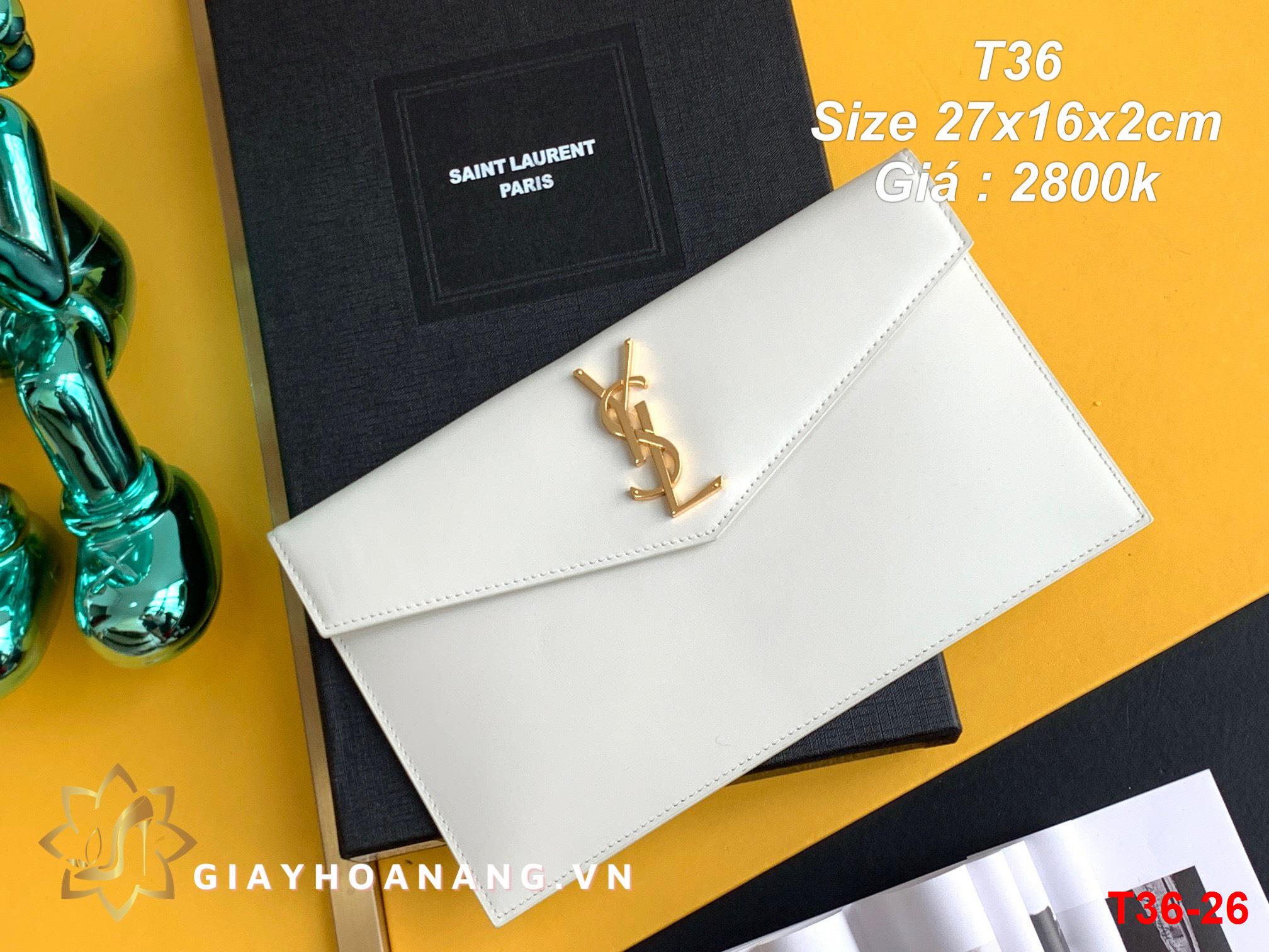 T36-26 Saint Laurent clutch size 27cm siêu cấp