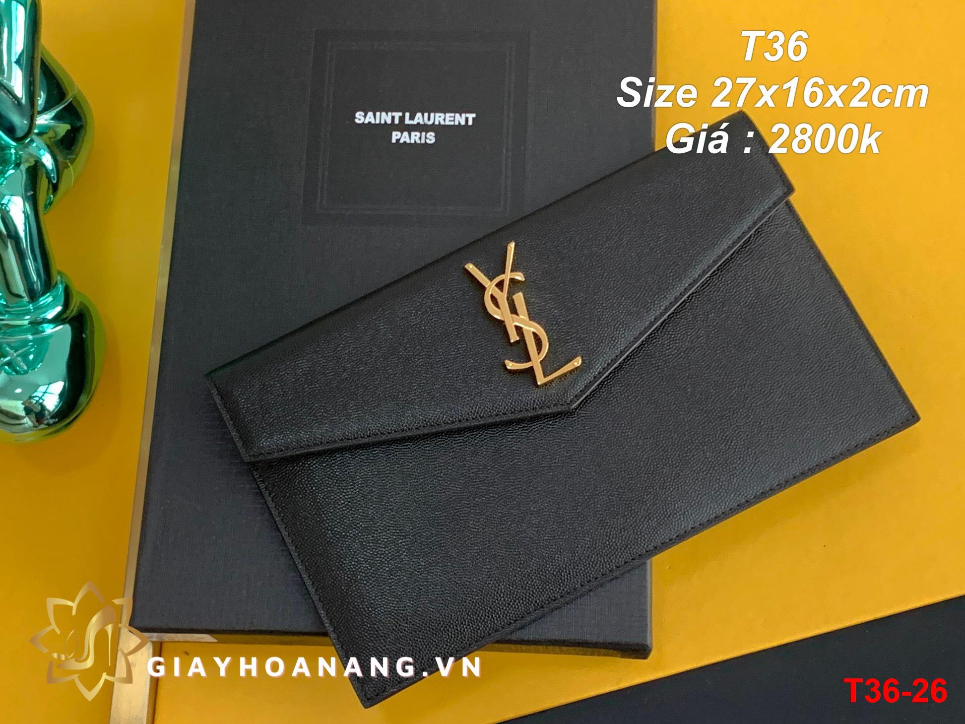 T36-26 Saint Laurent clutch size 27cm siêu cấp