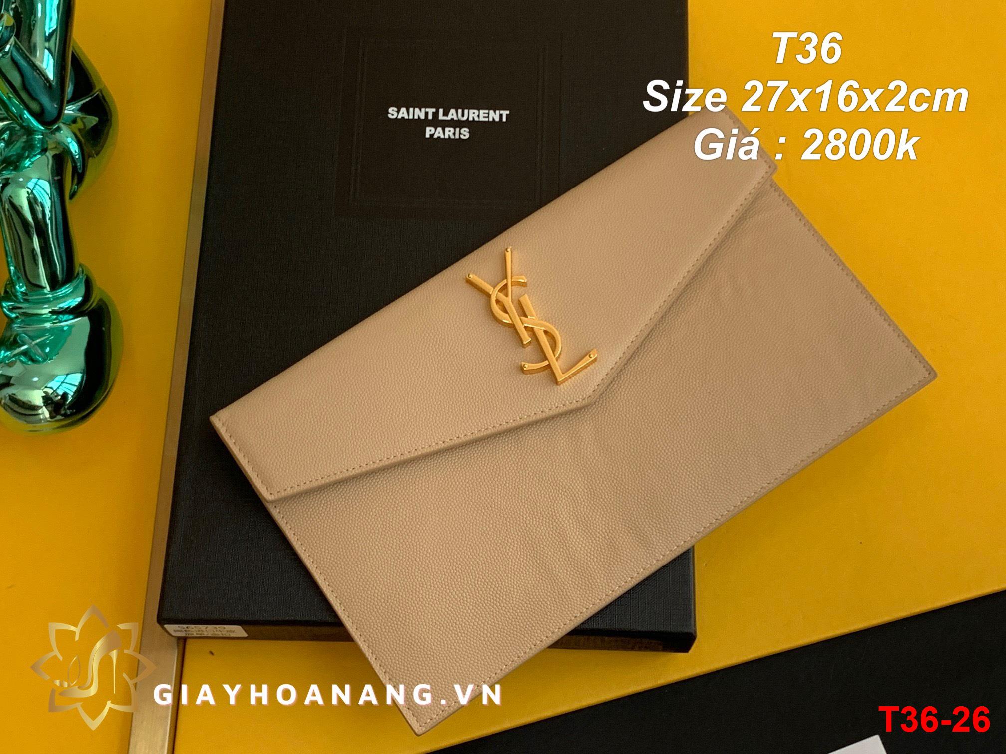 T36-26 Saint Laurent clutch size 27cm siêu cấp