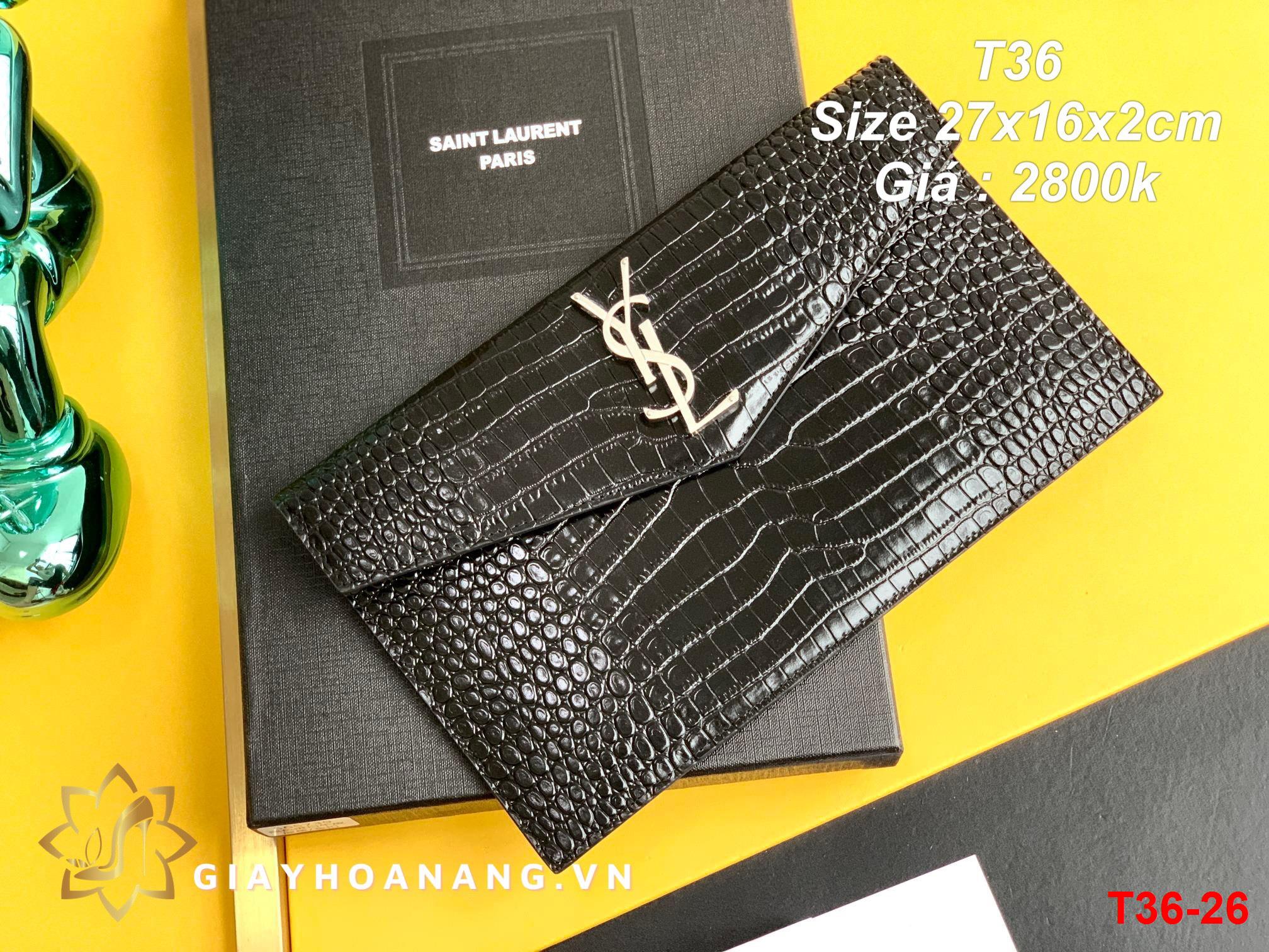 T36-26 Saint Laurent clutch size 27cm siêu cấp