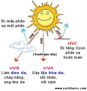 Các thành phần tia trong ánh nắng mặt trời