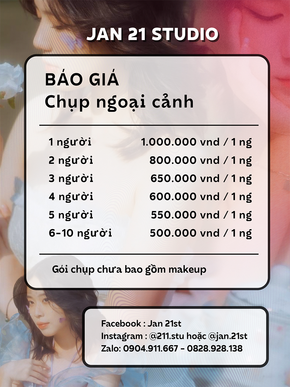 Chụp ảnh studio cá nhân
