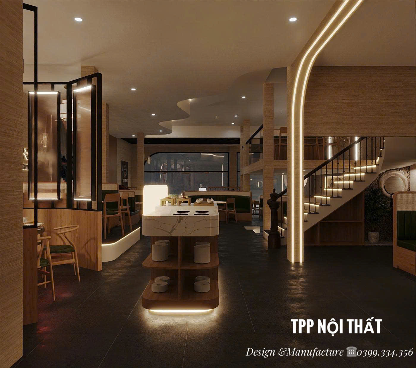 thiet-ke-thi-cong-noi-that-nha-hang-tron-goi-sang-trong-ha-noi 