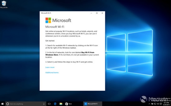 Windows 10 đã có Microsoft Wi-Fi