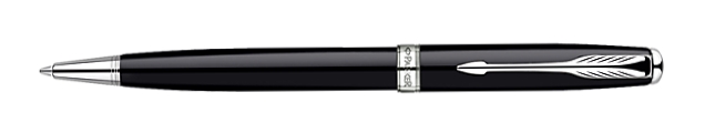 Bút bi Parker Sonnet Laque Black cài trắng