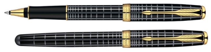 Bút dạ bi Parker Sonnet Grey Black cài vàng