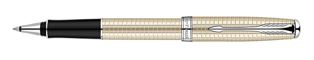 Bút dạ bi Parker Sonnet sterling Silver (Bạc khối) cài trắng