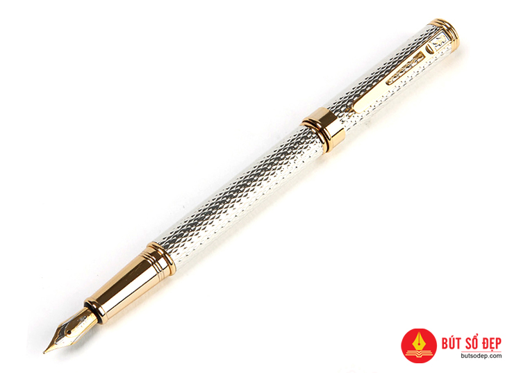 Bút máy cao cấp Crocodile 218FS(G) màu bạc