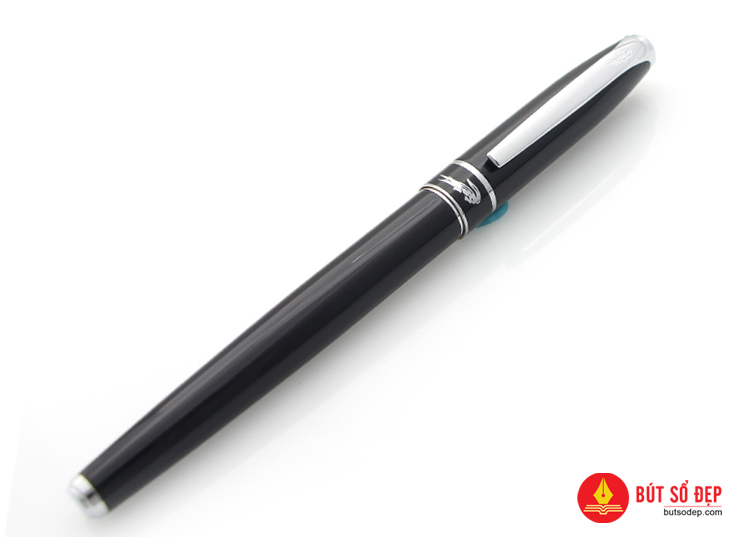Bút dạ bi cao cấp Crocodile 229RS(BK) thân đen cài bạc.