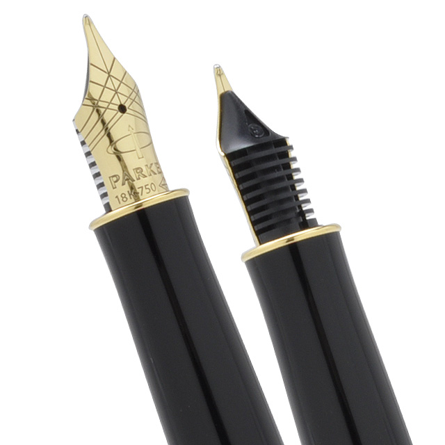 Ngòi viết bút bút máy Parker Sonnet Grey Black cài vàng