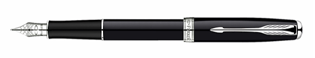 Bút máy Parker Sonnet Laque Black cài trắng