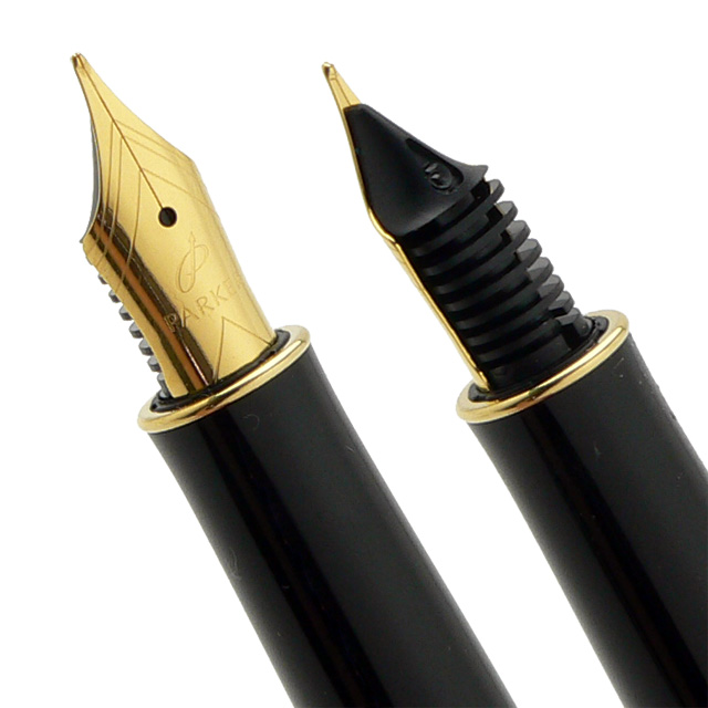 Ngòi bút máy Parker Sonnet vỏ thép cài vàng