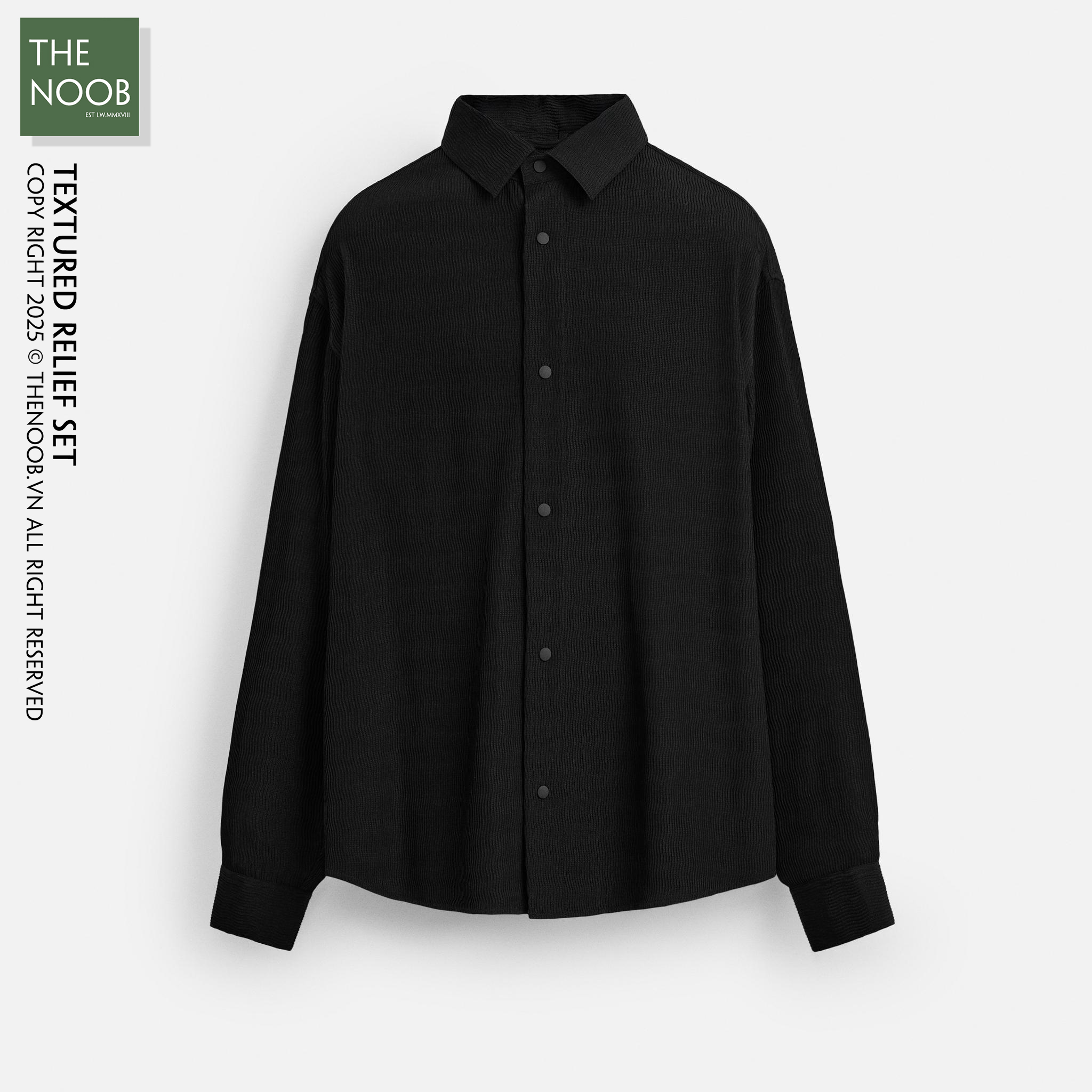 Z.R - Sơ Mi Hoa Văn Nổi Dài Tay Dáng Relaxed-Fit - 2025SMD24