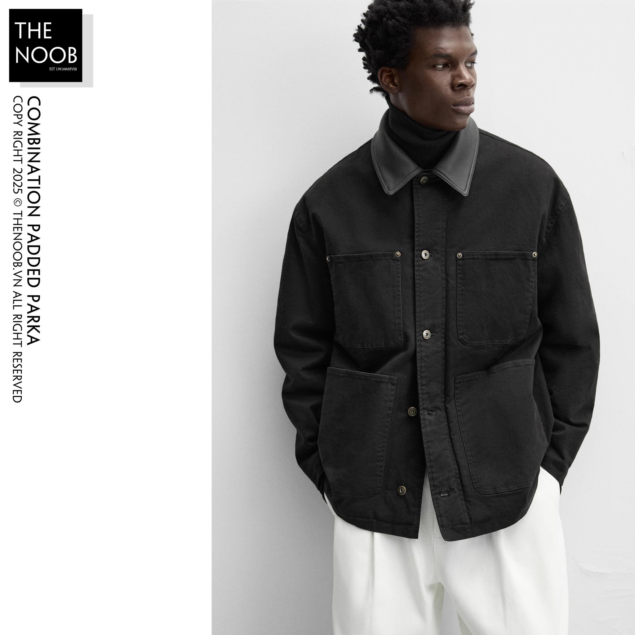 Z.R - Áo Khoác Denim Trần Bông Dáng Parka - 2025AK143