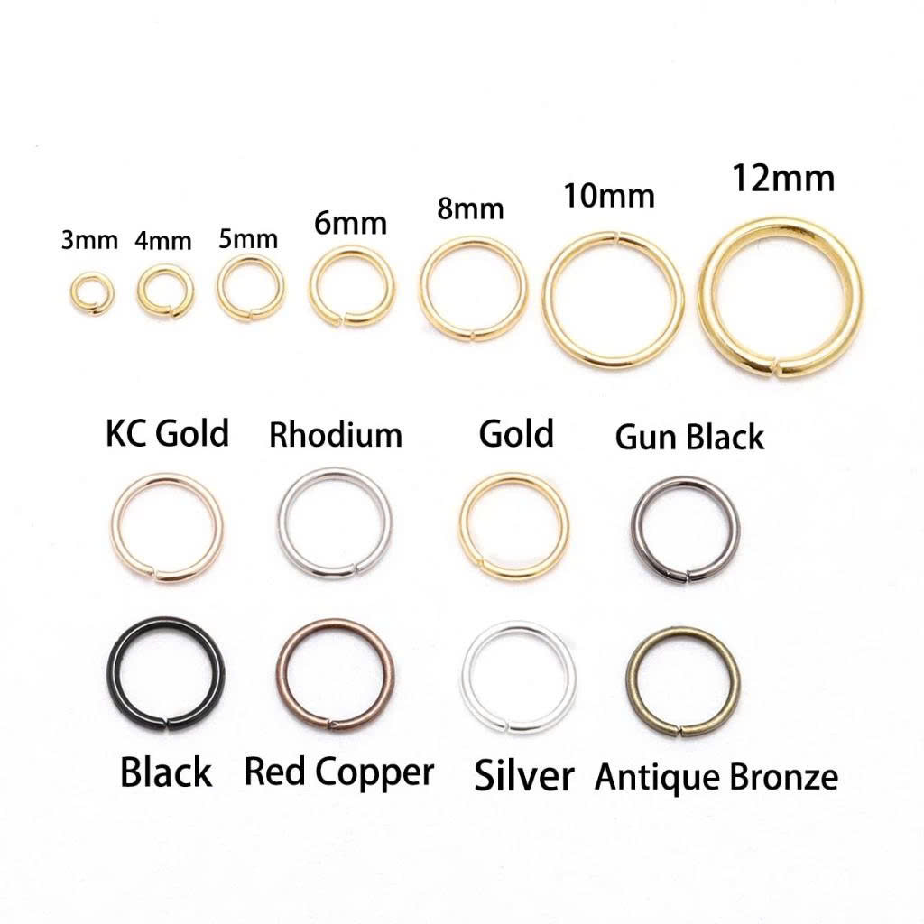 200 miếng Khoen nối khoen tròn nối thiết kế trang sức 0.5*3mm