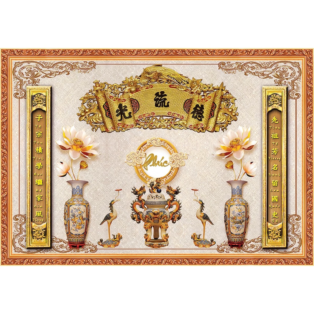 Tranh Bàn Thờ, MẪU TRANH BÀN THỜ ĐẸP THU HÚT TÀI LỘC MAY NẮM