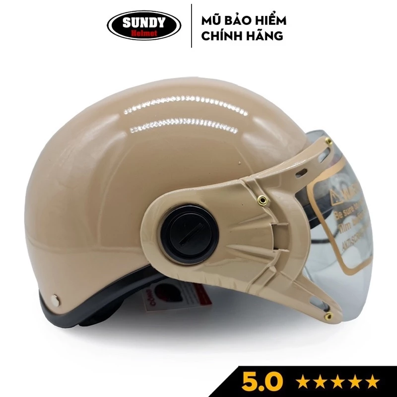 Mũ bảo hiểm nửa đầu có kính chắn gió ,bụi thương hiệu SUNDY,CT helmet
