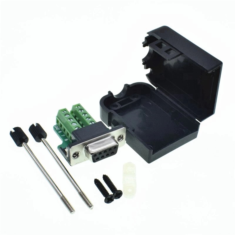 Đầu nối không hàn lỗ cắm DB9 và đầu cắm D-SUB 9 - Cái