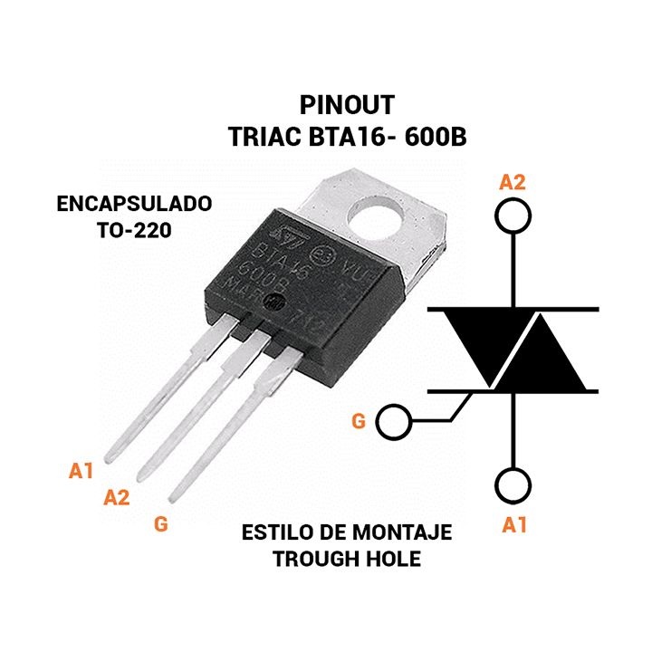 Triac BTA16 600B 16A 600V TO-220