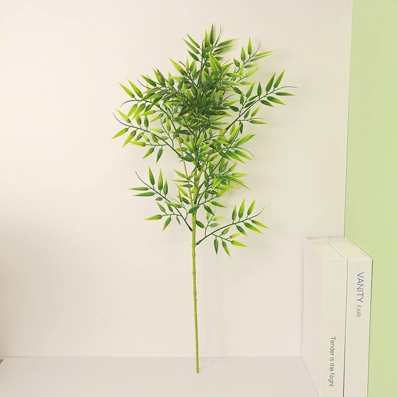 Cành tre cành trúc giả bằng nhựa dài 45cm lõi kim loại rộng 20cm