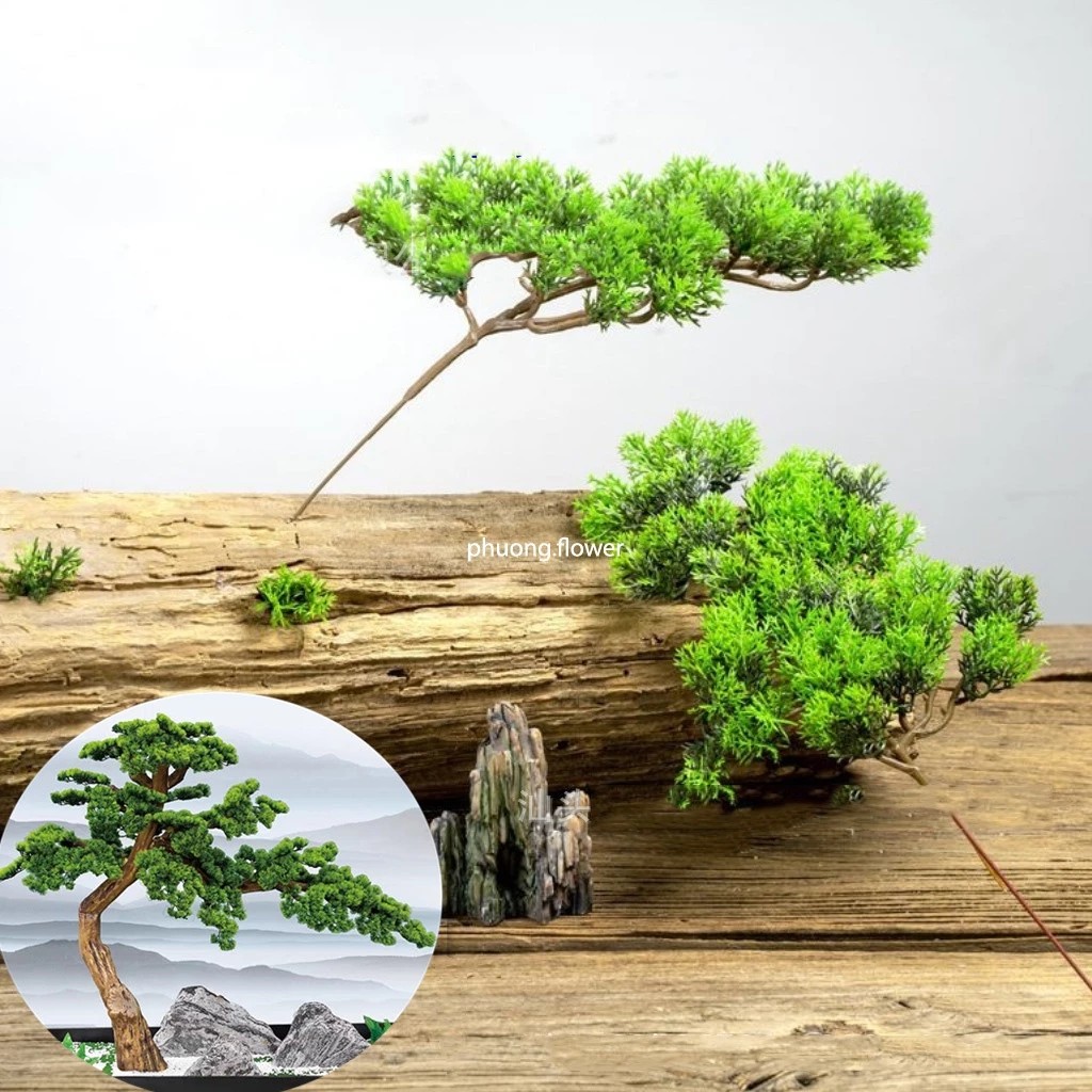 Cành tùng giả cành thông lá kim bằng nhựa