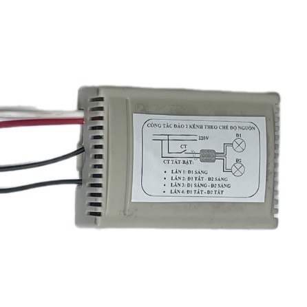 Công tắc đảo 2 kênh bằng công tắc nguồn