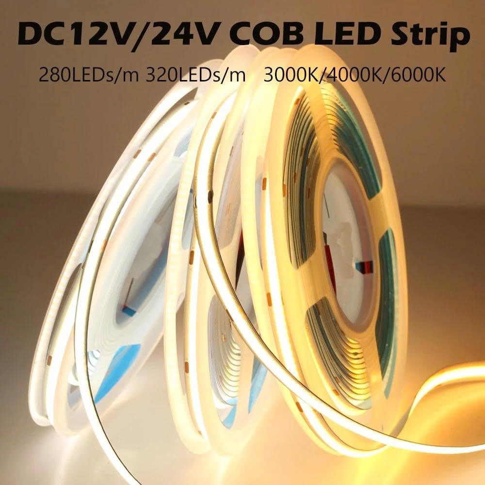 Cuộn dây led COB 5m led dán 12V trang trí ngoài trời