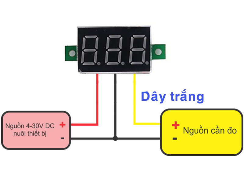 Led đo điện áp DC 0V - 30V 100V dây 0.28inh