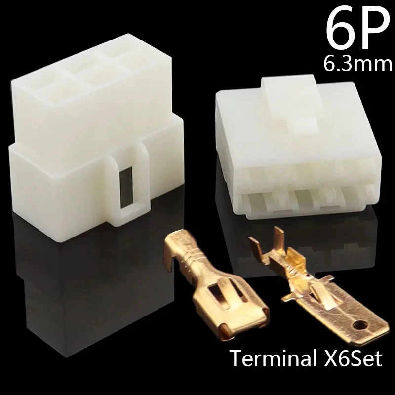 Bộ đầu giắc cắm 6.3mm cho xe ô tô loại 6P