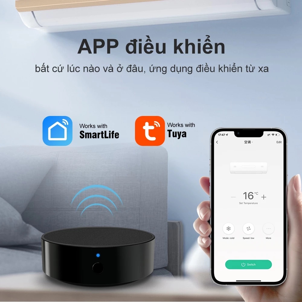 GPC Điều khiển từ xa hồng ngoại+ wifi+ RF433 RF315