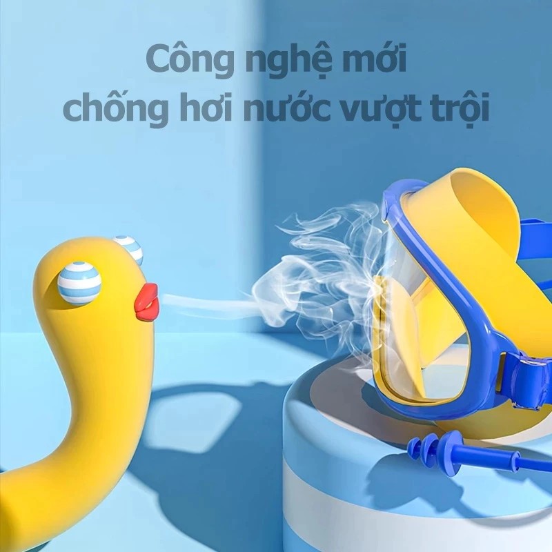 Kính Bơi Trẻ Em Người Lớn Gọng Lớn Kèm Bịt Tai