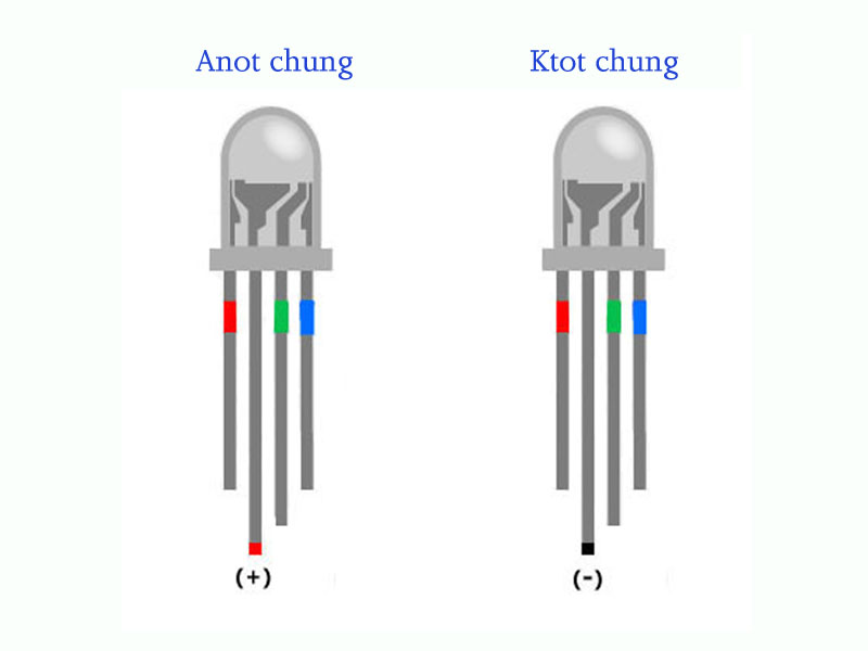 Led đa sắc RGB 5mm chân cắm