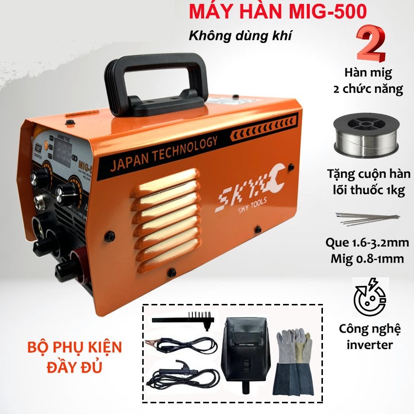 Máy Hàn mini 2 Chức Năng MIG + Que Máy hàn Mig 500