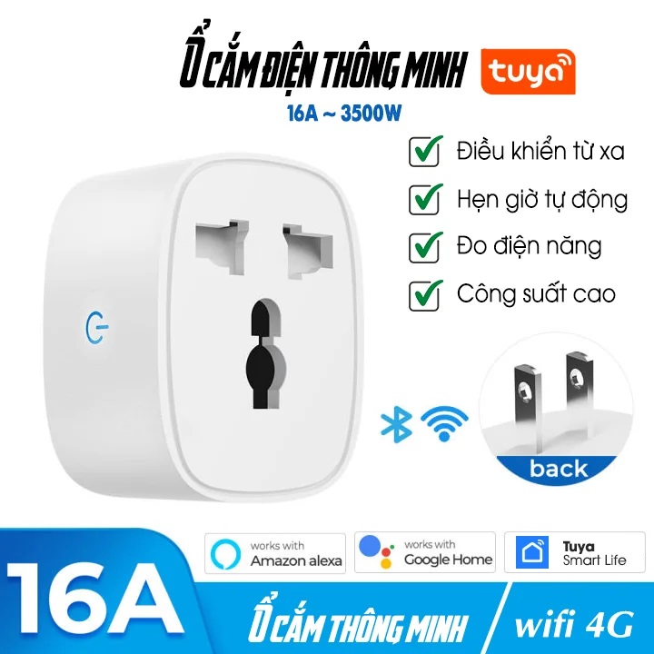 Ổ cắm thông minh Wifi Tuya 16A