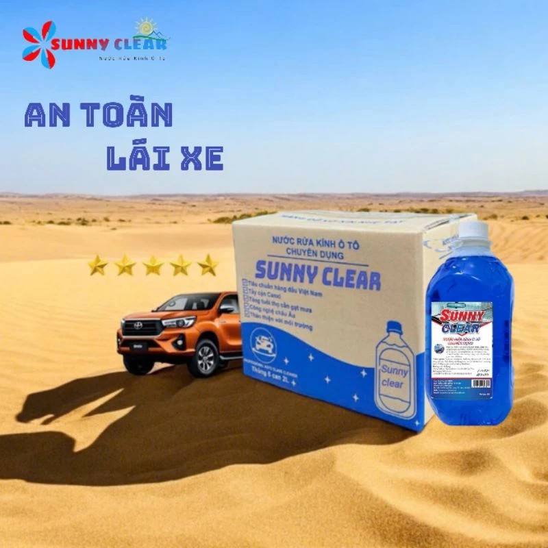 Nước Rửa Kính Ô Tô Chuyên Dụng Sunny Clear 2 Lít