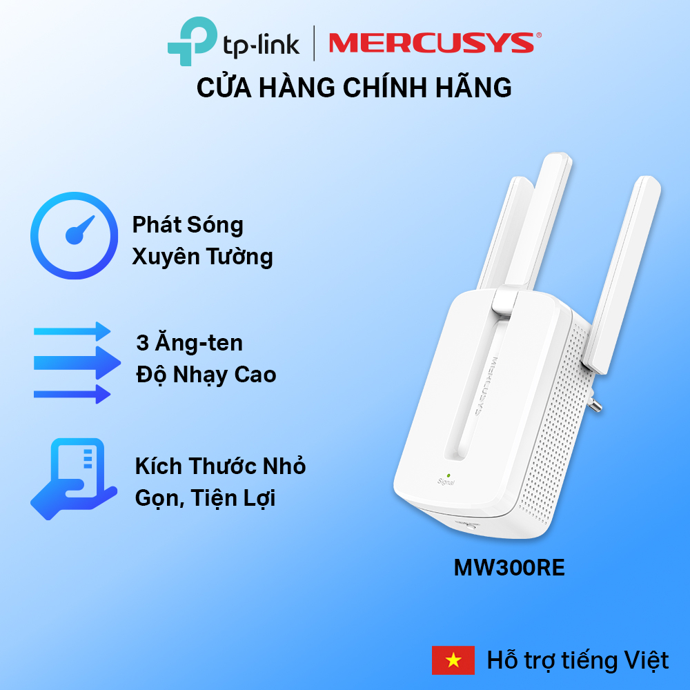 Router tiếp sóng kích sóng wifi Mercusys MW300RE Chuẩn N 300Mbps