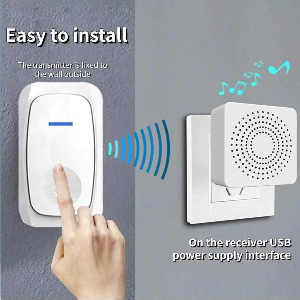 Chuông cửa không dây Chống nước 150M Cắm USB