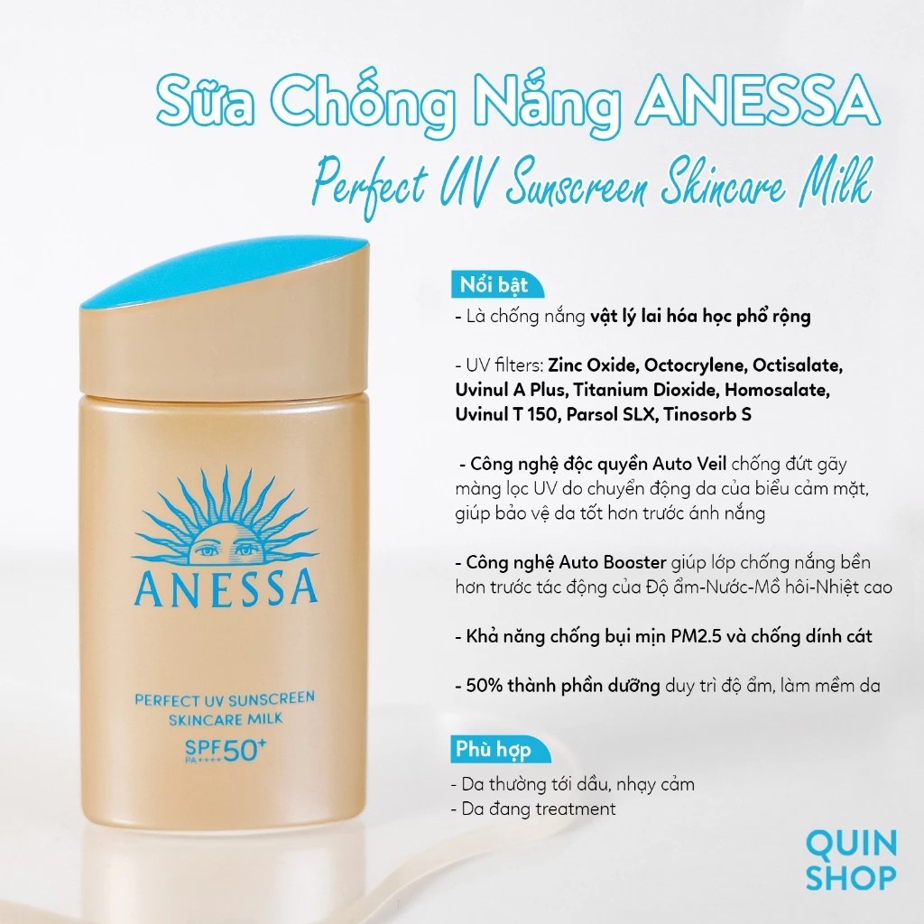 Kem chống nắng Anessa Perfect UV Sunscreen Skincare Milk SPF 50 PA 60ml