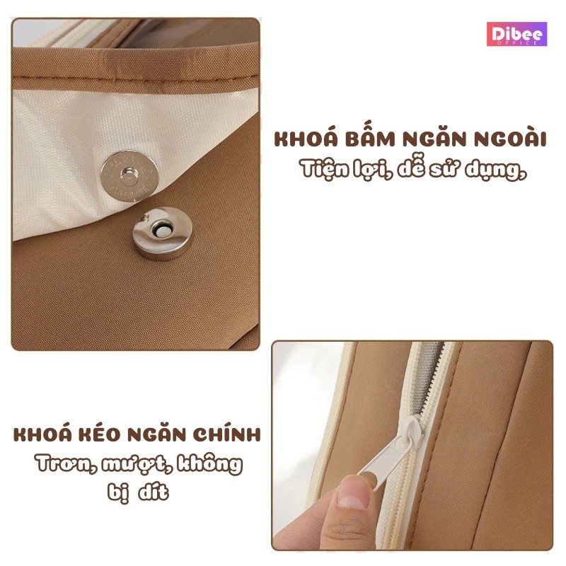 Túi Đựng Bút Trong Suốt DIBEE Cỡ Lớn Vải Canvas