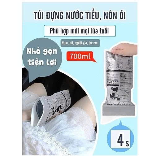 5 Túi đựng nước tiểu/ nôn ói khẩn cấp tiện dụng dùng trên xe chứa 700 ml nước
