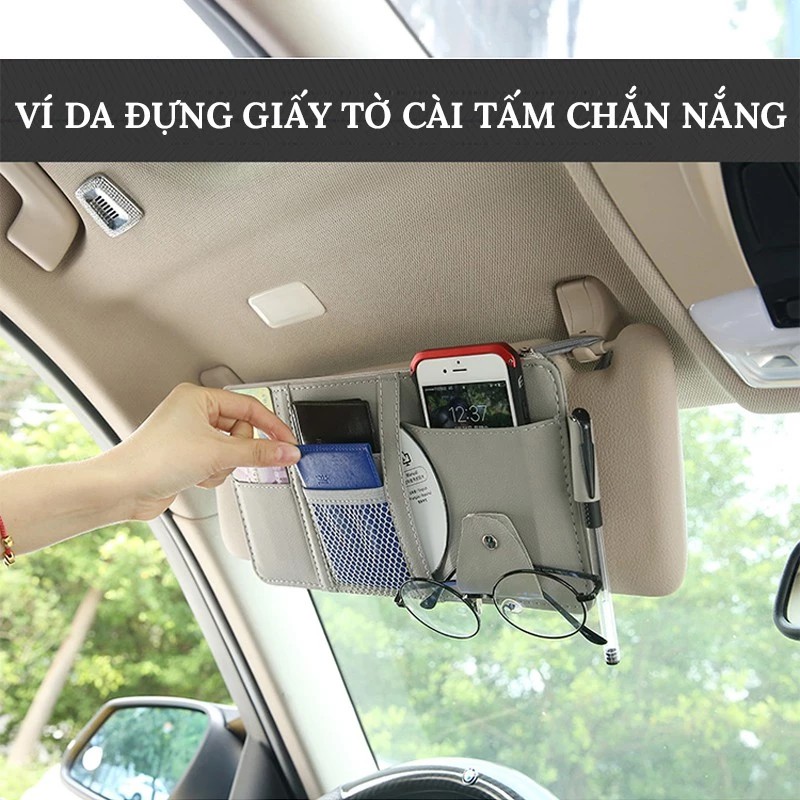 Ví Đựng Giấy Tờ Xe Ô Tô Cài Tấm Chắn Nắng