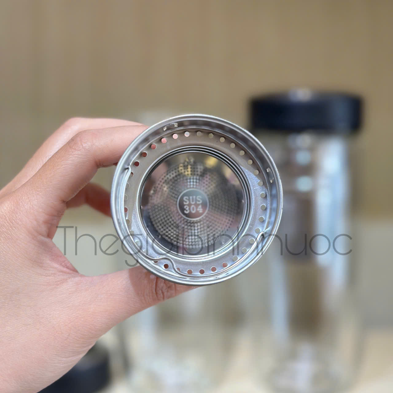 Bình Thuỷ Tinh 2 Lớp Kèm Lọc Trà Hiển Thị Nhiệt Độ 500ML